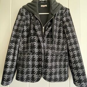 Textured Black and White Women's Blazer